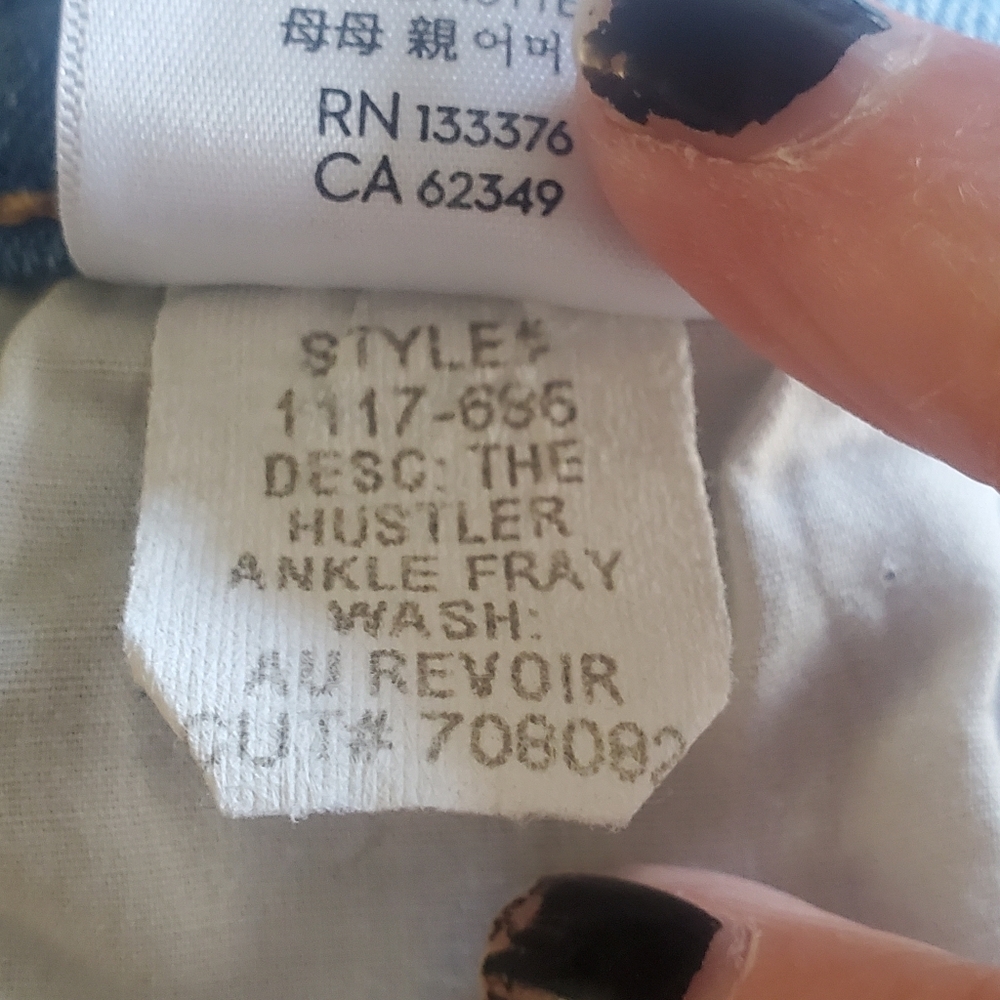 MOTHER THE HUSTLER ANKLE FRAY SZ 25. STRAIGHT LEG LIGHT WASH. CROP - Picture 7 of 7